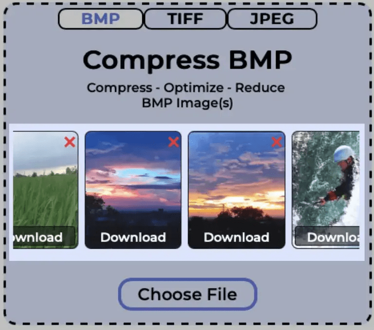 Download compressed BMP images