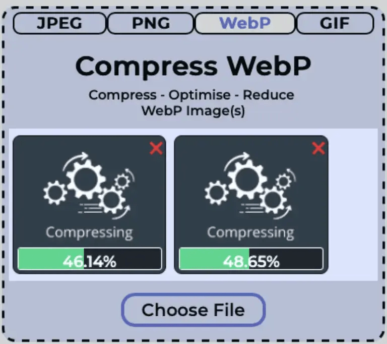 多个 WebP 文件被压缩
