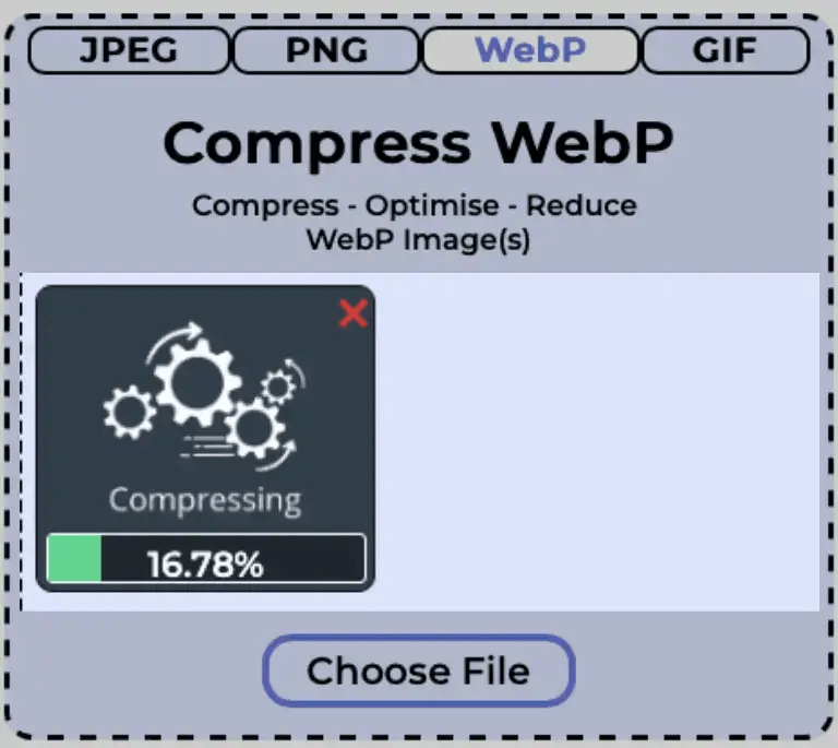 单个 WebP 图像被压缩